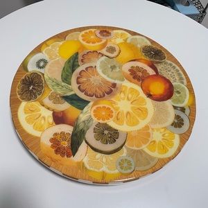 ANNIE MODICA LAZY SUSAN HAND SIGNED BY ARTIST.  Rarely seen Citrus 18” design